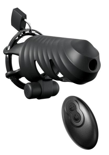 Fantasy C-Ringz Remote-Controlled Vibrating Cock Blocker - Black