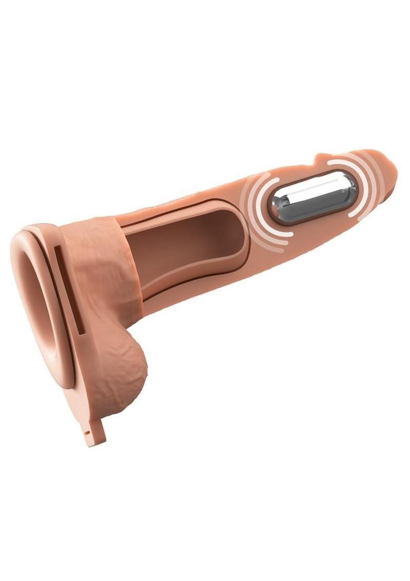 Fantasy X-Tensions Elite Vibrating Rechargeable Silicone Dual Density Hollow Strap-On