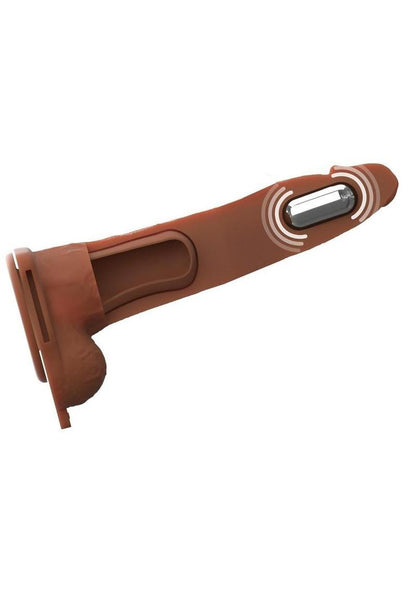 Fantasy X-Tensions Elite Vibrating Rechargeable Silicone Dual Density Hollow Strap-On