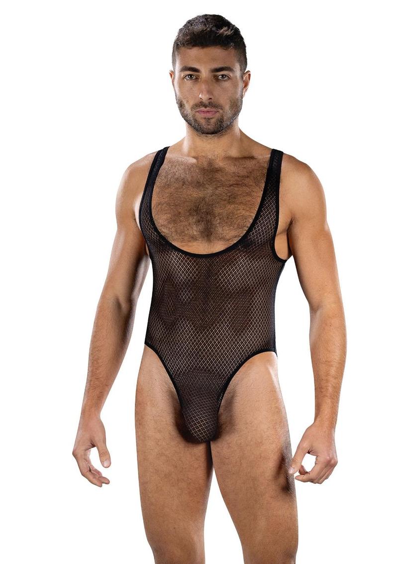 Fierce Deep-V Mesh Bodysuit