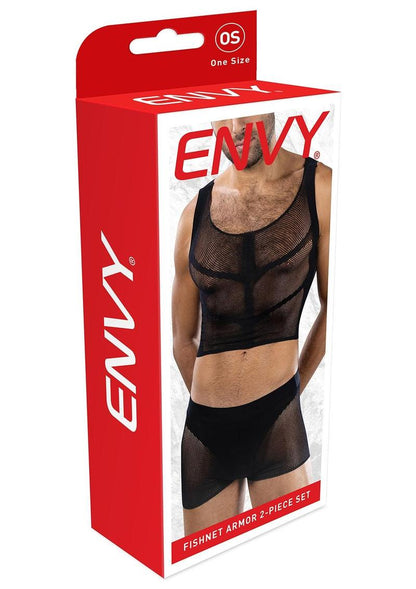 Fishnet Armor 2 Piece Set-Black-Os
