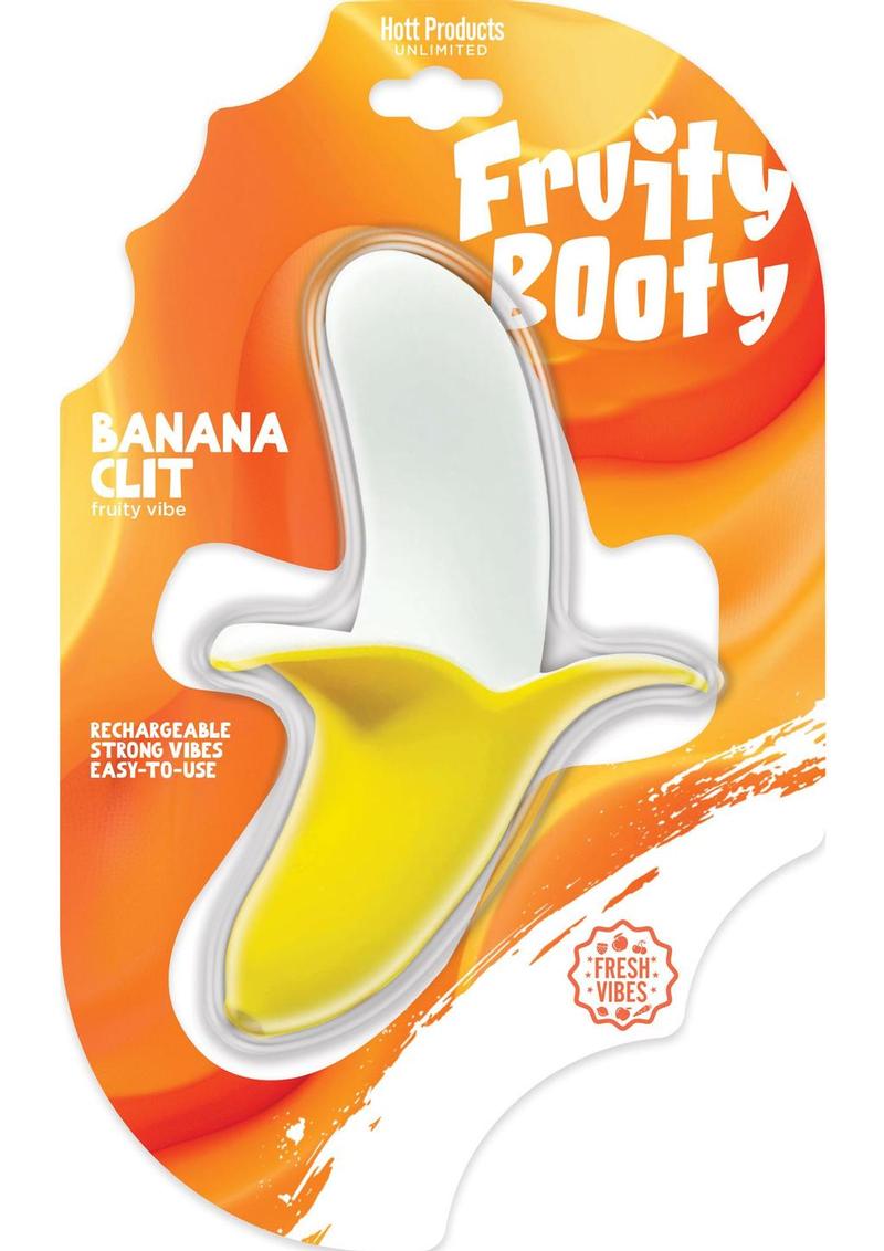 Fruity Booty Banana Clit Rechargeable Silicone Stimulator Vibrator - Yellow