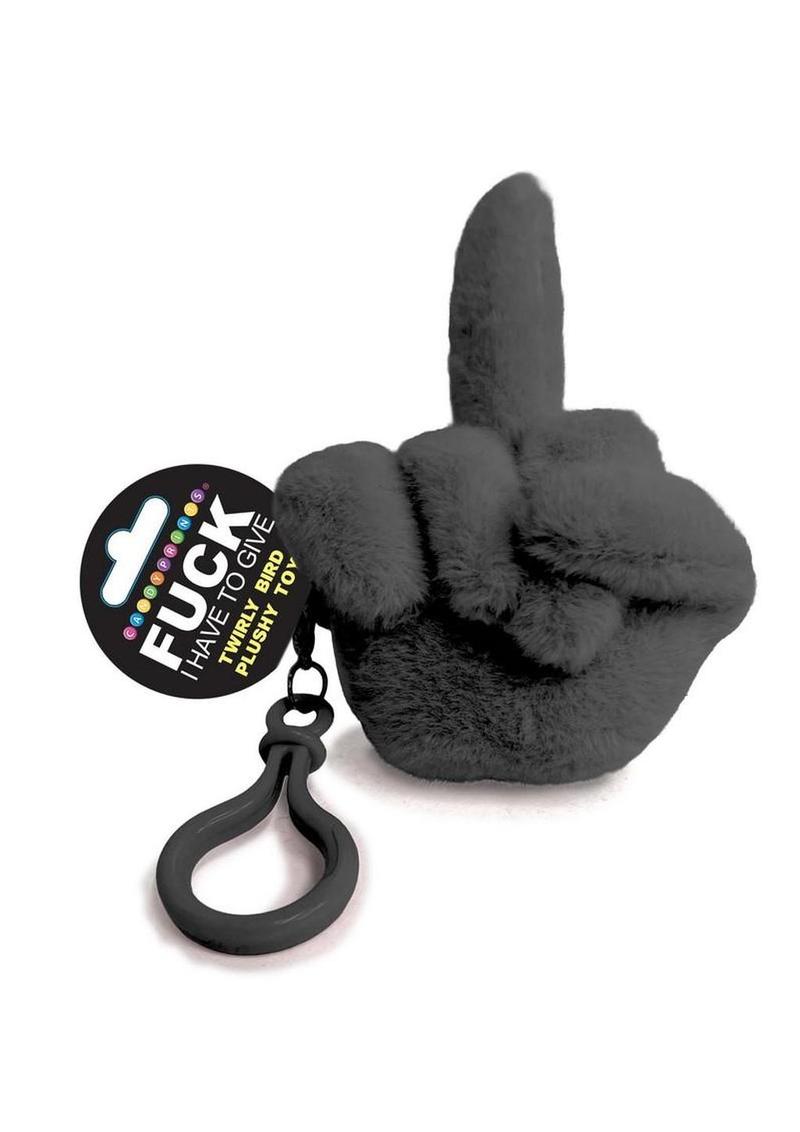 Fucks to Give Twirly Bird Plushy Keychain Charm - Black