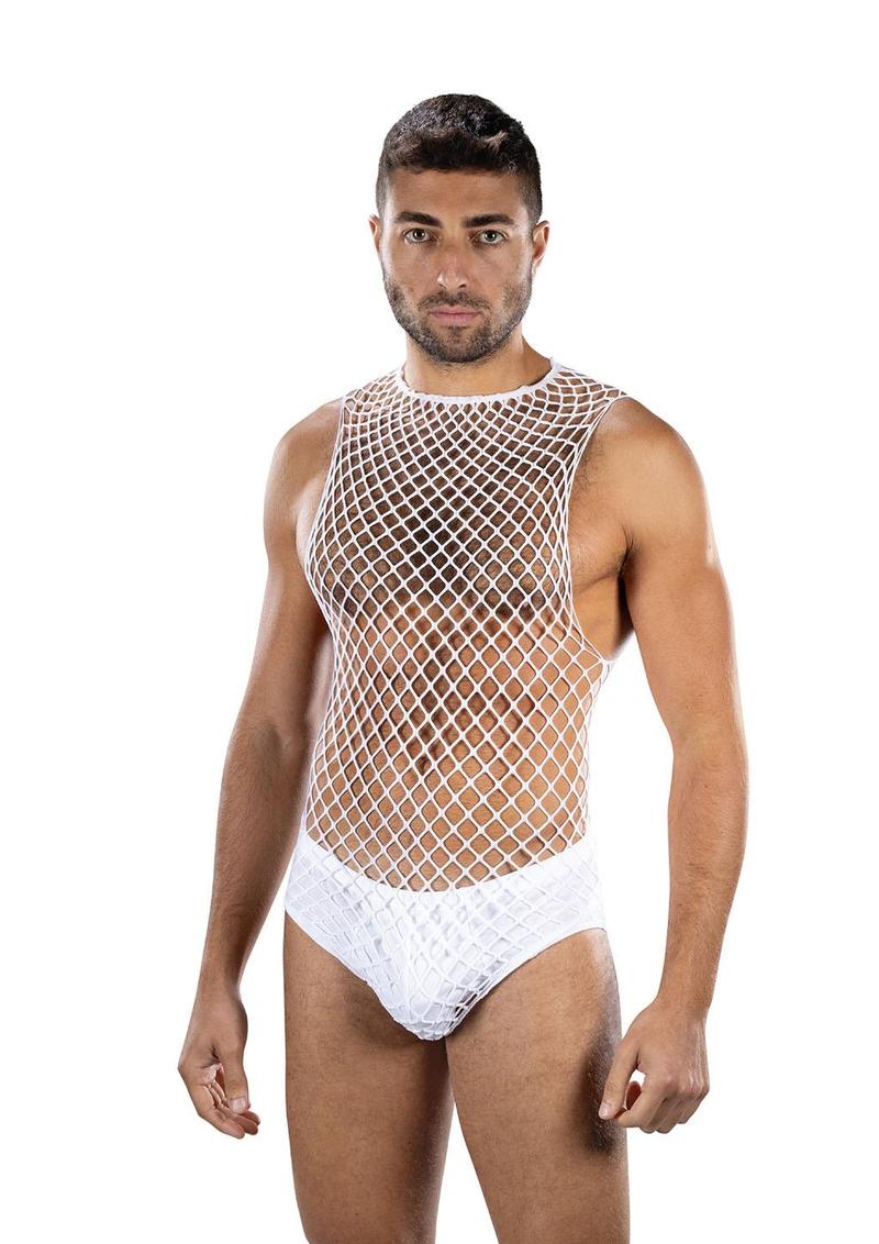 Full Effect Fishnet 2-Piece Ste - White