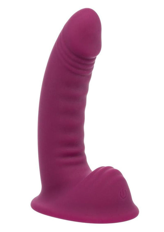 G-Ride Road Trip Rechargeable Silicone Dual Motor Vibrating Dildo with Suction Cup - Red - 6.75in