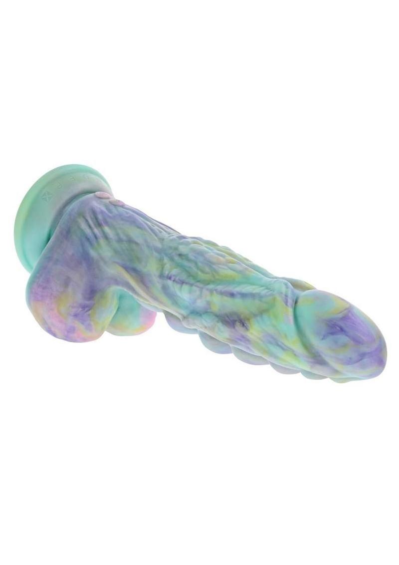 Gender X Monster's Ball Rechargeable Silicone Thrusting Vibrating Dildo with Remote - Multicolor