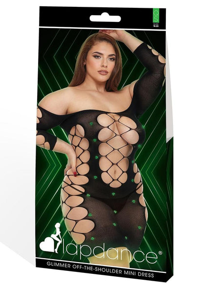 Glimmer Off The Sholder Minidress-Glow In The Dark-Q