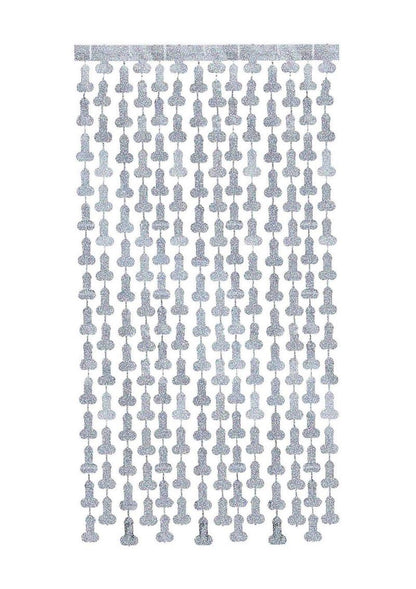 Glitterati Disco Penis Curtains (2 Each 6ft. Panels - Black/Silver