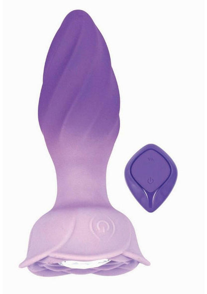 Goddess Remote Control Rotating Jewel Rechargeable Silicone Plug - Purple
