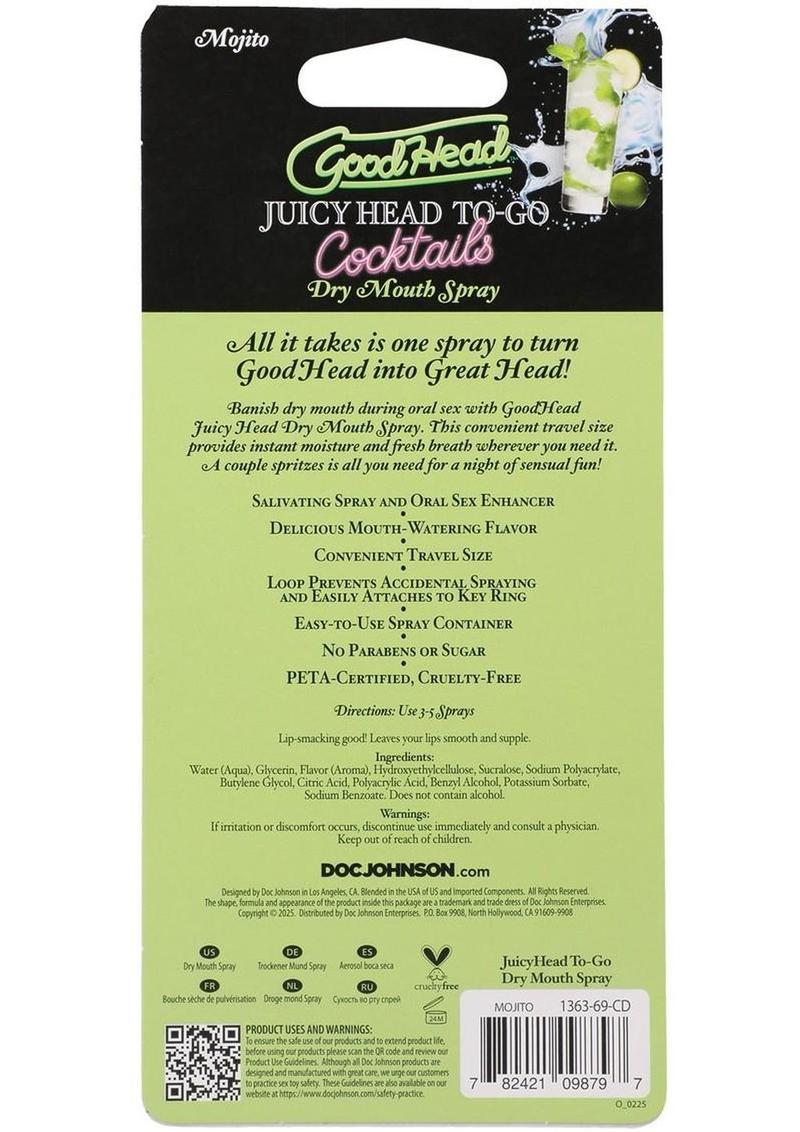 Goodhead Juicy Head Cocktails Dry Mouth Spray To-Go Mojito