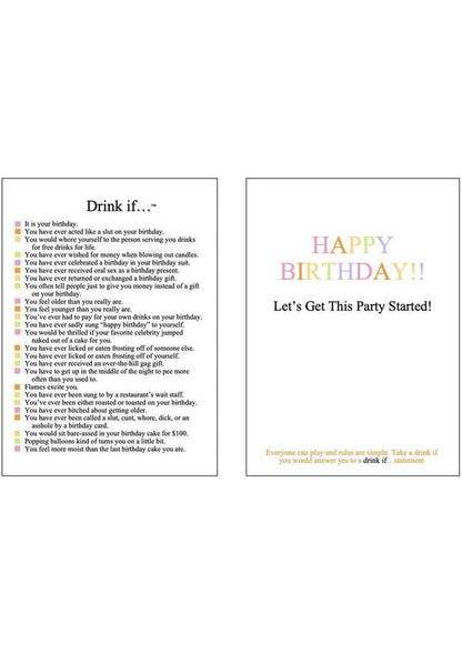 Greeting Card - Drink If... Card Game