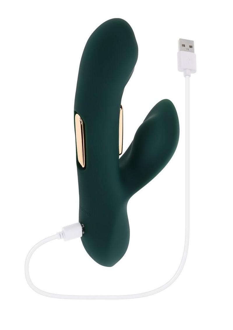 Heart Of Gold Rechargeable Silicone Rabbit Vibrator