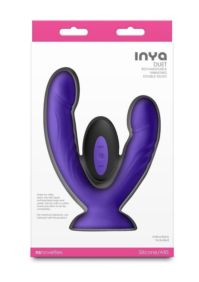 Inya Duet Rechargeable Silicone Vibrating Double Dildo with Remote