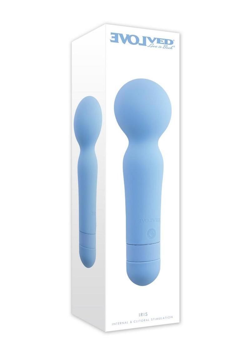 Iris Rechargeable Silicone Wand - Blue