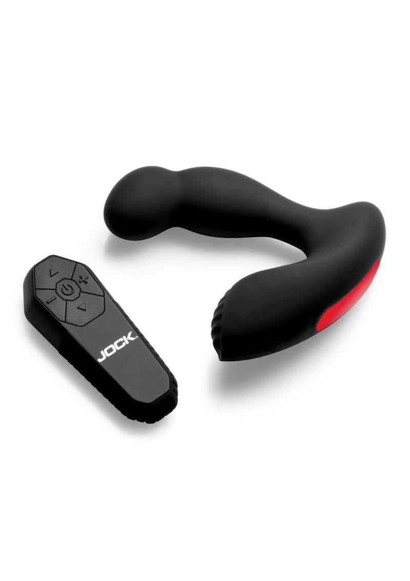 Jock P-Force Milking Rechargeable Silicone Prostate Vibrator W/ Remote Control - Black