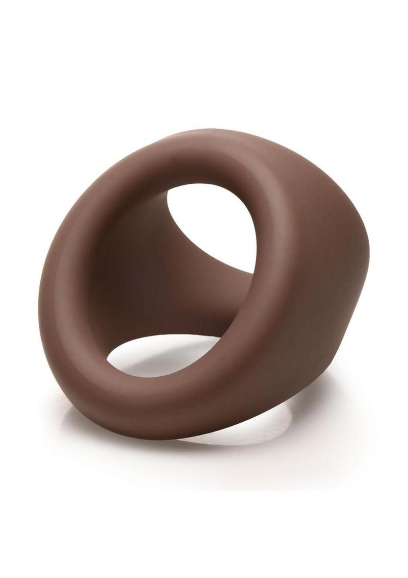 Jock Silicone Cock and Ball Ring - Chocolate