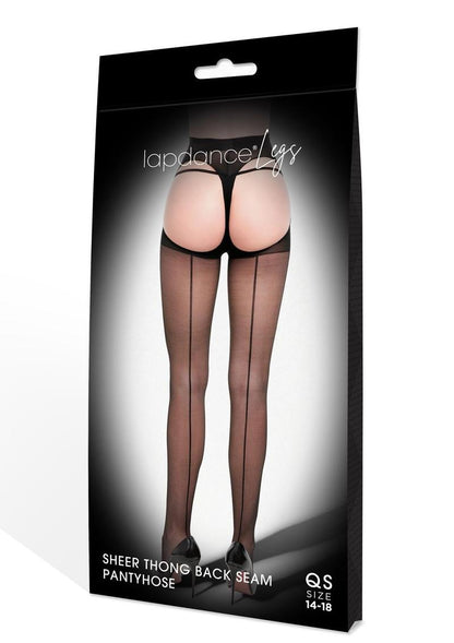 Lapdance Legs Back Seam Sheer Thong Q