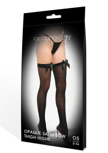 Lapdance Legs Opaque Thigh Highs Bow-Os