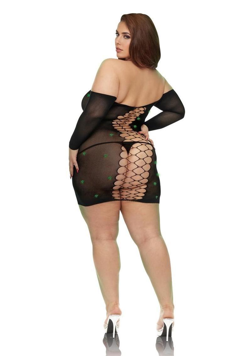Lapdance Lingerie Diamond Mesh Cutout Minidress - Queen Size