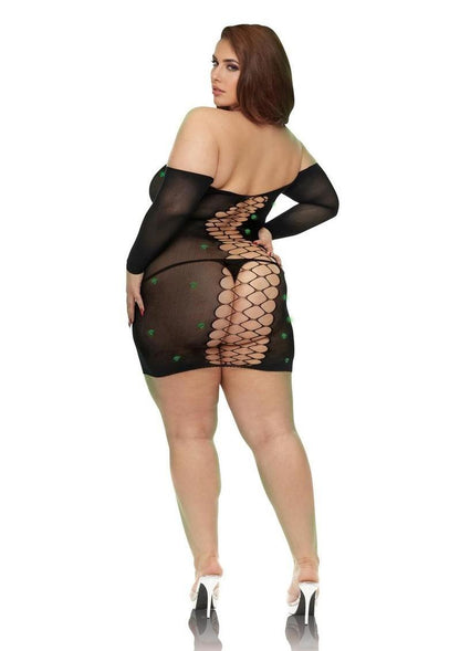 Lapdance Lingerie Diamond Mesh Cutout Minidress - Queen Size