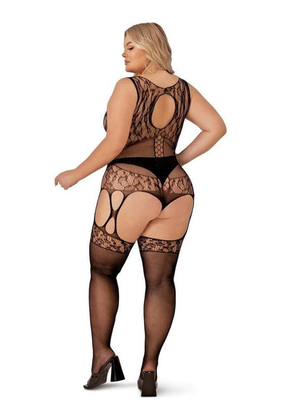 Lapdance Lingerie Fishnet and Lace Catsuit - Queen Size