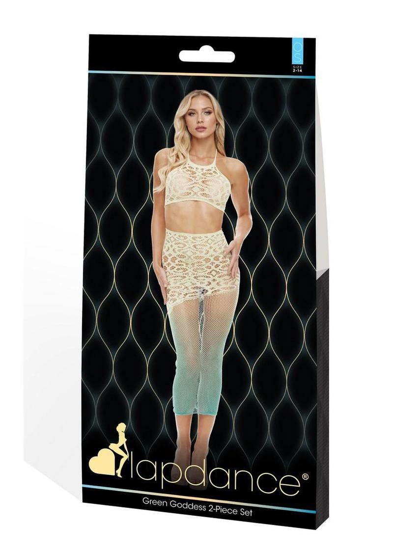Lapdance Lingerie Green Goddess (2 Piece Set) - Os