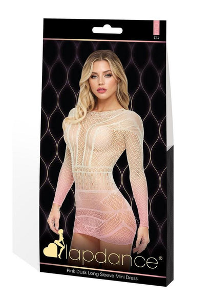 Lapdance Lingerie Pink Dusk Long Sleeve Minidress - Os