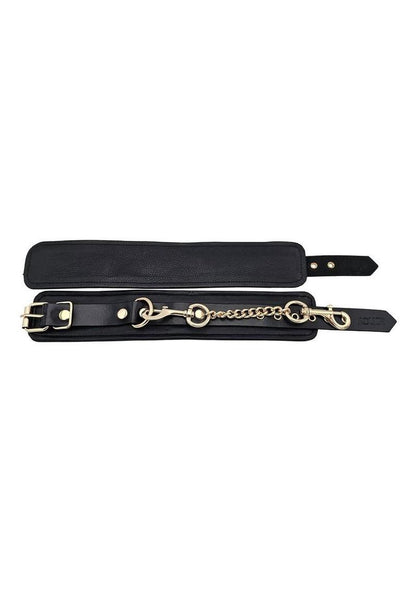 Leather Ankle Cuff with Gold Accessories