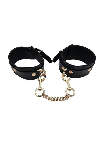 Leather Ankle Cuff with Gold Accessories