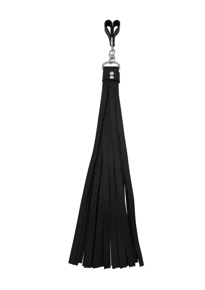 Leather Two Finger Flogger - Black