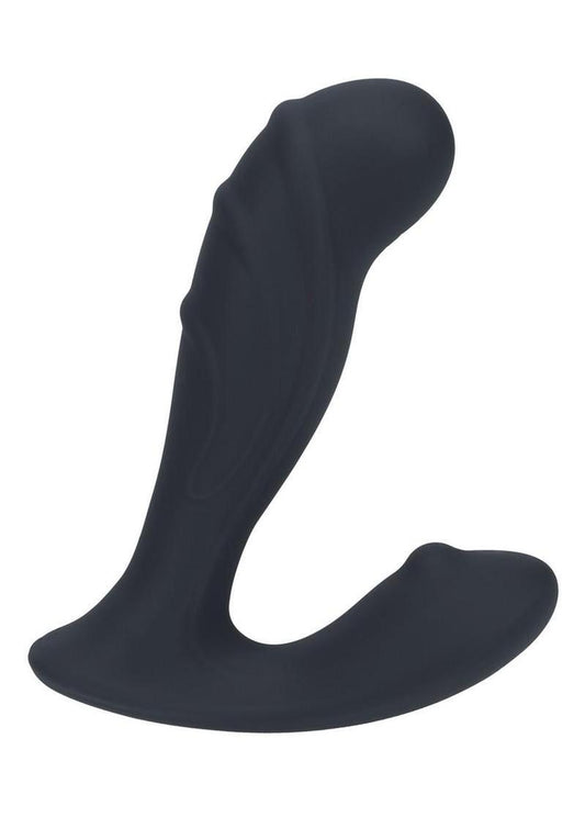 Levelz Ribbed Vibrating Silicone Rechargeable Prostate Stimulator - Black