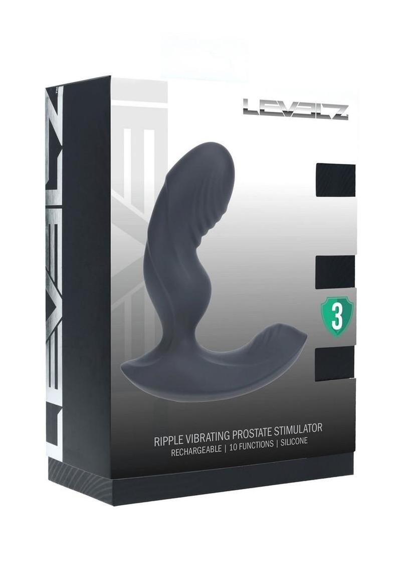Levelz Ripple Vibrating Silicone Rechargeable Prostate Stimulator - Black