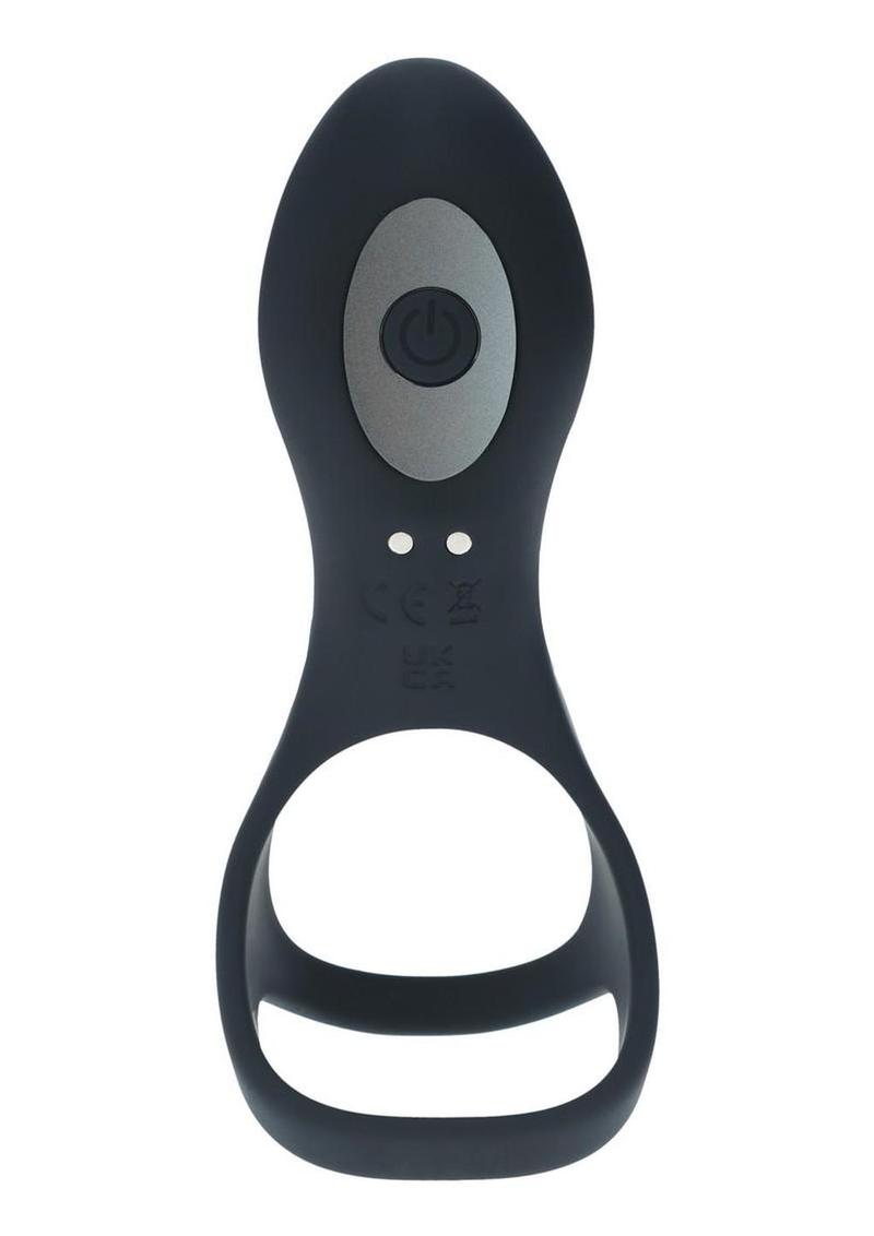 Levelz Vibrating Silicone Rechargeable Cock and Ball Ring with Shaft Loop