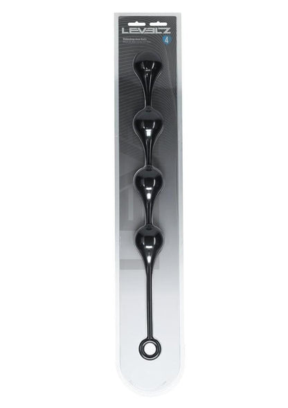 Levelz Waterdrop Silicone Anal Balls - Black - XLarge - 50mm