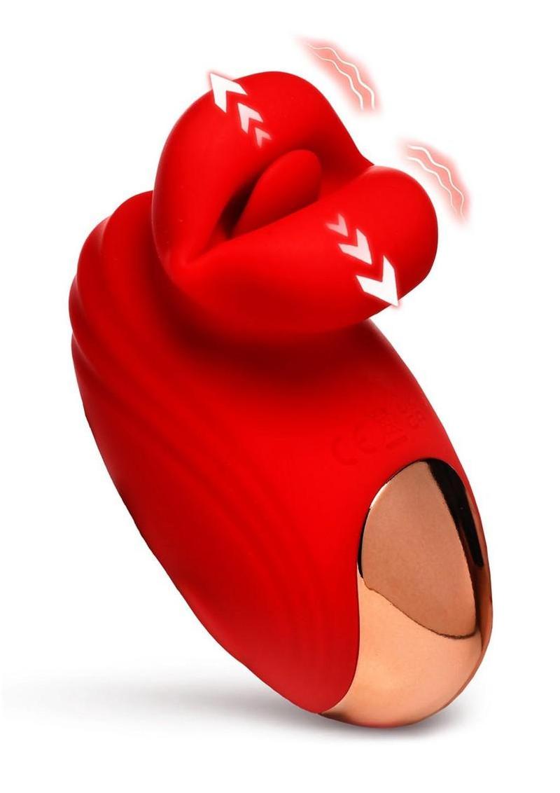 Lickgasm Mini Kisses Kissing and Vibrating Rechargeable Silicone Clitoral Stimulator - Red