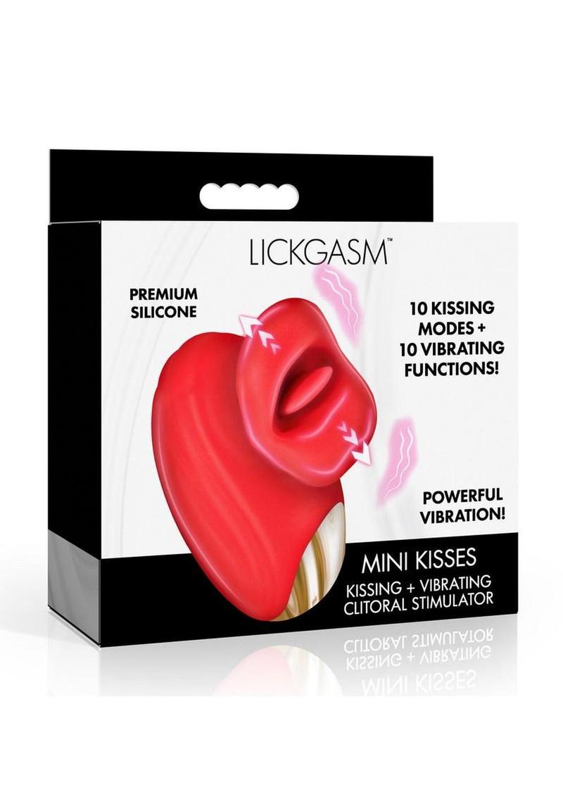 Lickgasm Mini Kisses Kissing and Vibrating Rechargeable Silicone Clitoral Stimulator - Red