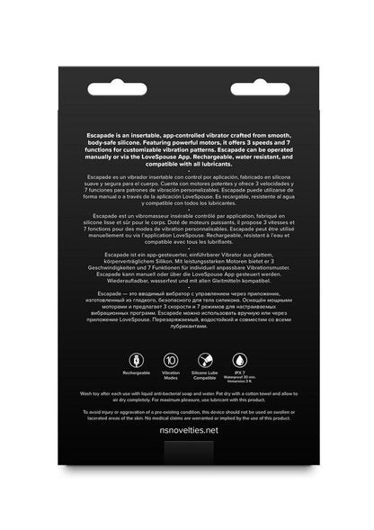 Love Notes Escapade Rechargeable Silicone App Compatible Vibrator