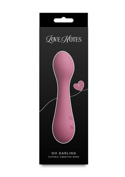 Love Notes Oh Darling Rechargeable Silicone Flexible Vibrating Wand - Pink
