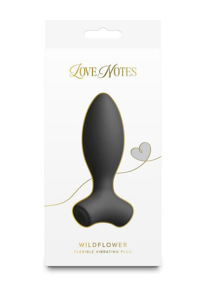 Love Notes Wildflower Rechargeable Silicone Flexible Vibrating Plug - Black