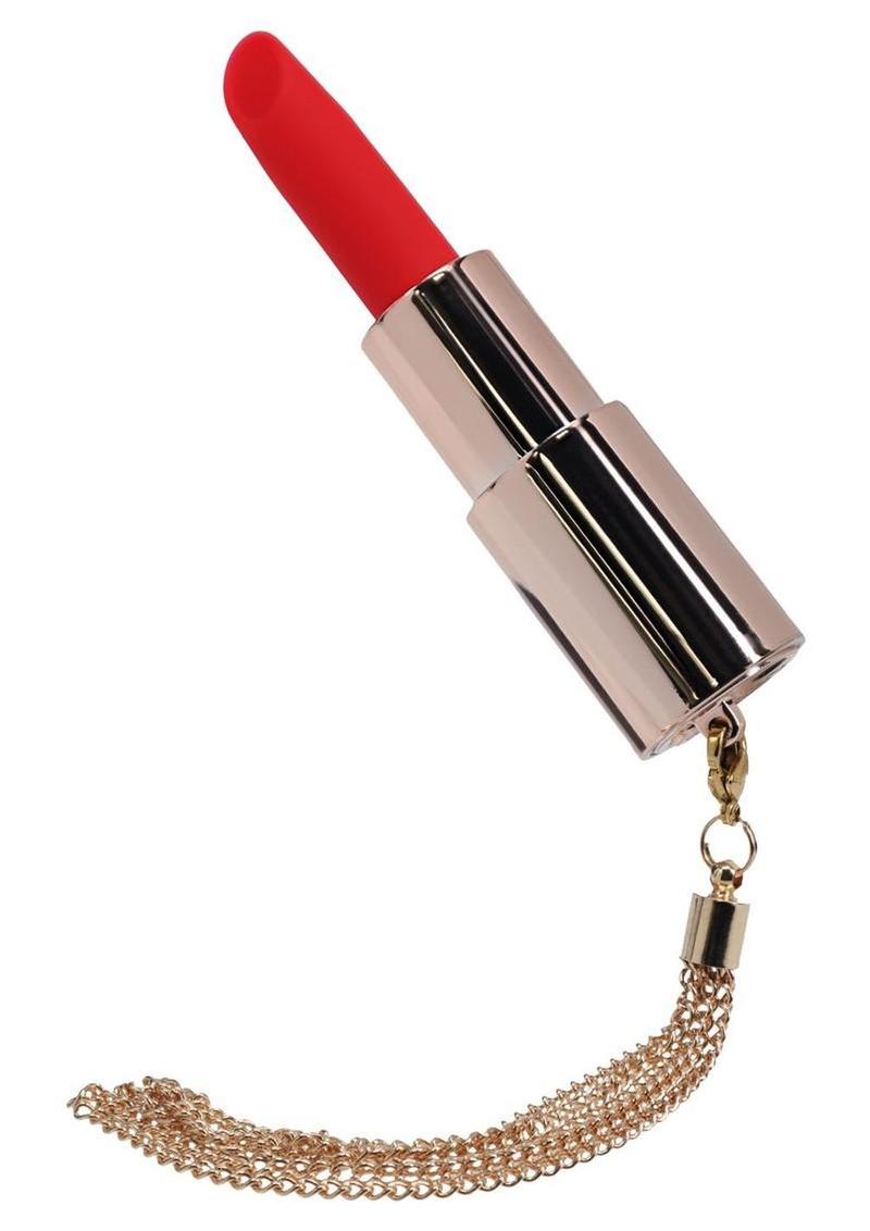 Loveline Diamond Lipstick Rechargeable Silicone Vibrator with Interchangeable Heads