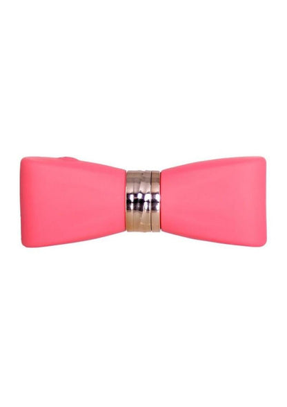 M'lady Pinpoint Silicone Rechargeable Bow Tie Wand - Coral/Orange