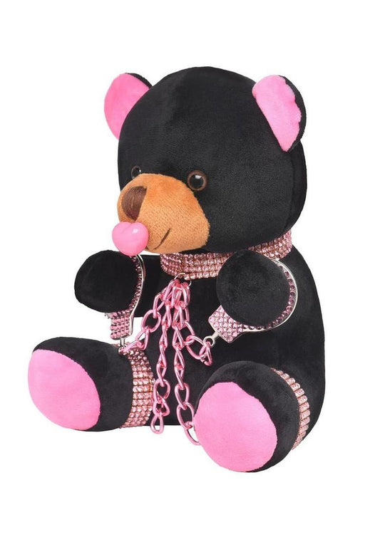 Master Series Bling Bondage Bear - Black/Pink