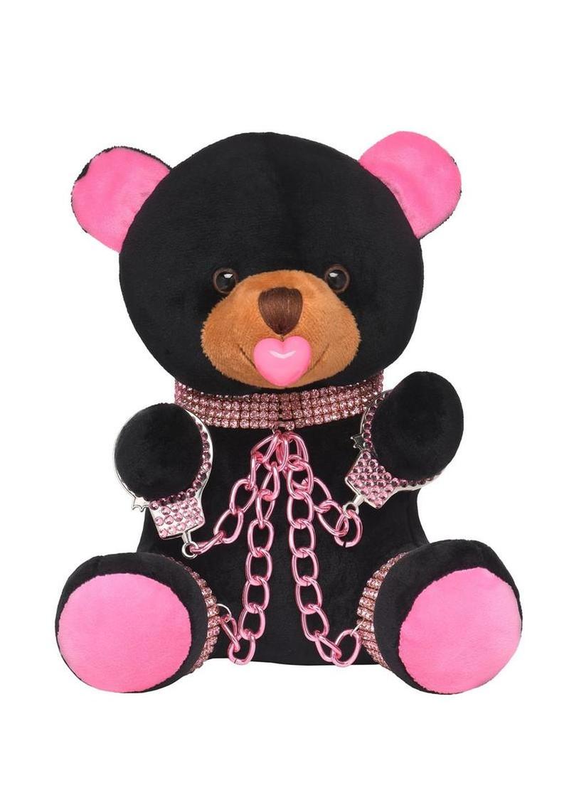 Master Series Bling Bondage Bear - Black/Pink