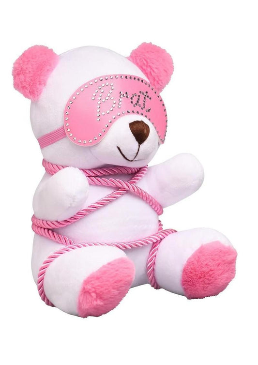 Master Series Brat Bondage Bear - Pink/White