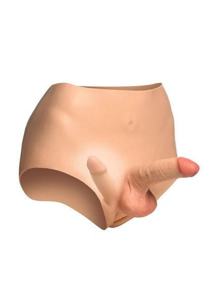 Master Series Double Boner Briefs Silicone Penis Panty - Vanilla