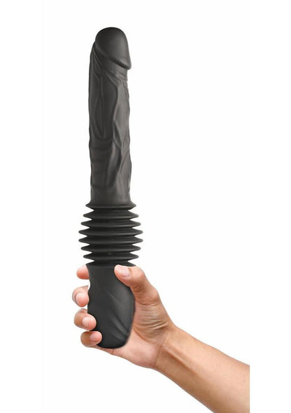 Master Series Double Pounder Silicone Vibrating Dildo Thruster with Remote