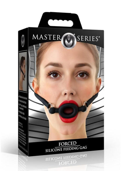 Master Series Forced Silicone Feeding Gag - Black
