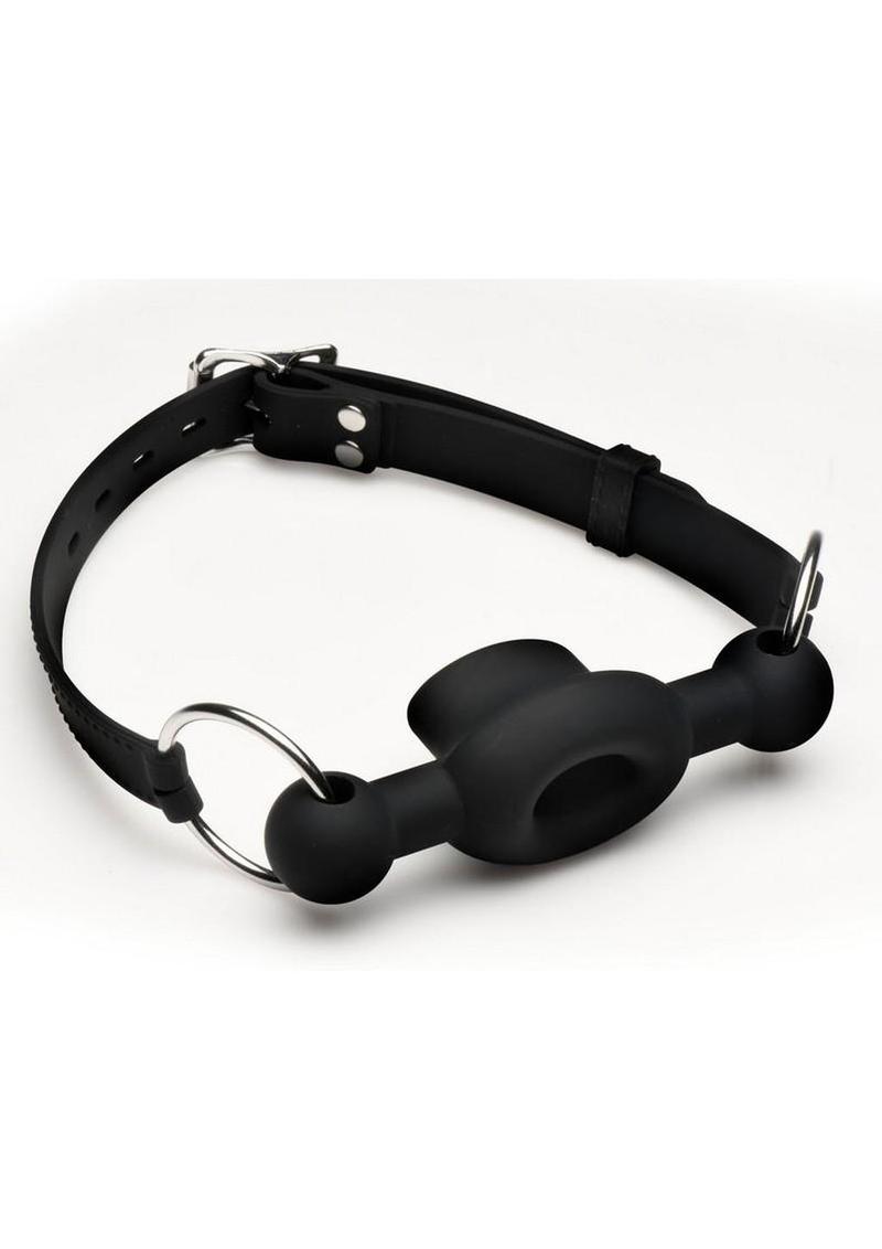 Master Series Forced Silicone Feeding Gag - Black