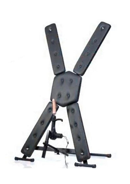 Master Series St. Andrew's Cross with Sex Machine - Black/Vanilla