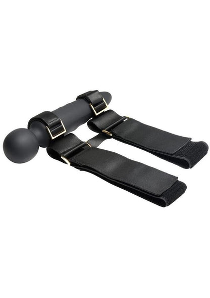 Master Series Thunderstick Thigh Strap Rechargeable Vibrating Wand with Harness